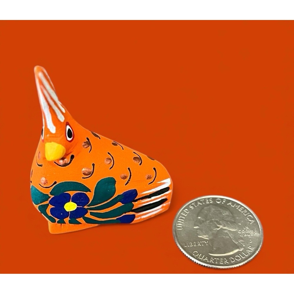 Oaxacan Alebrije Miniature Quail Bird Copal Wood Carving‎ Multicolor Folk Art